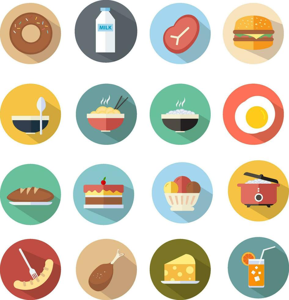 Food and cookware flat icon vector