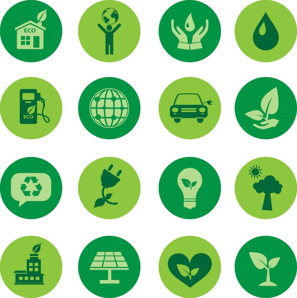 Ecology icon set vector
