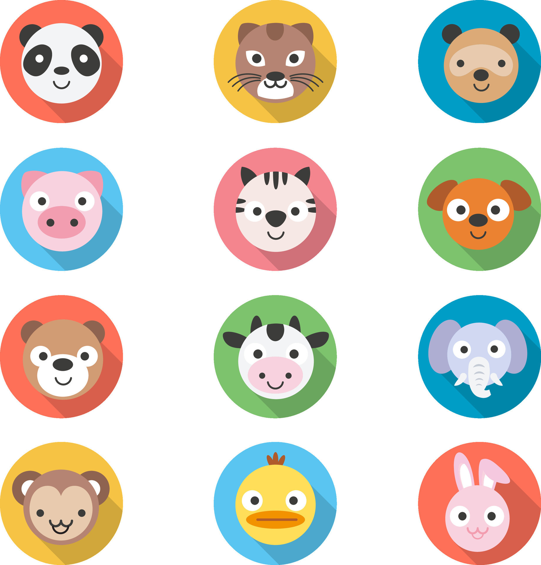 Animals icon set 25802105 Vector Art at Vecteezy
