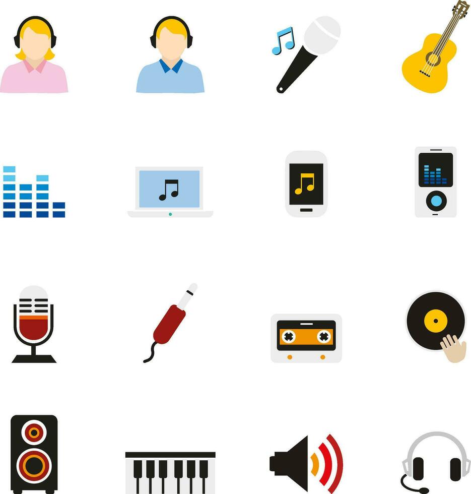 colección de música icono vector
