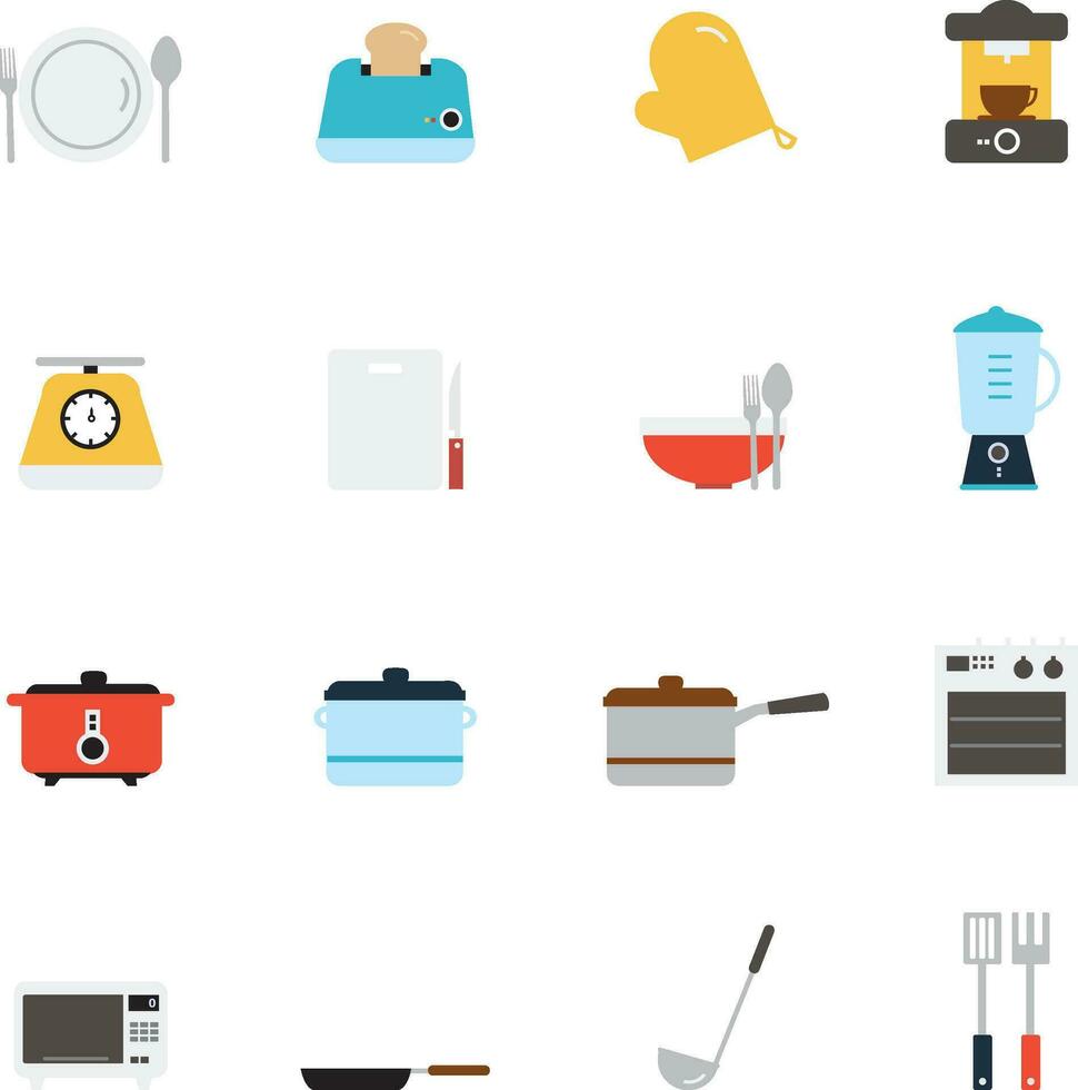 cocina utensilios y utensilios de cocina icono vector