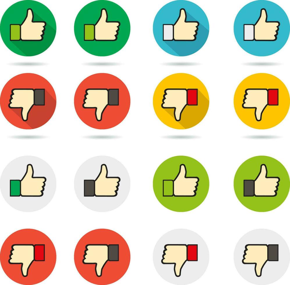 Thumbs up and Thumbs down icon vector