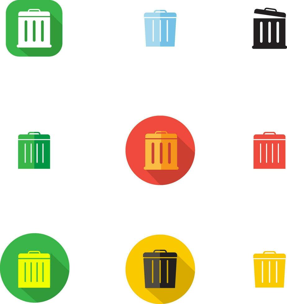 Trash bin icons vector