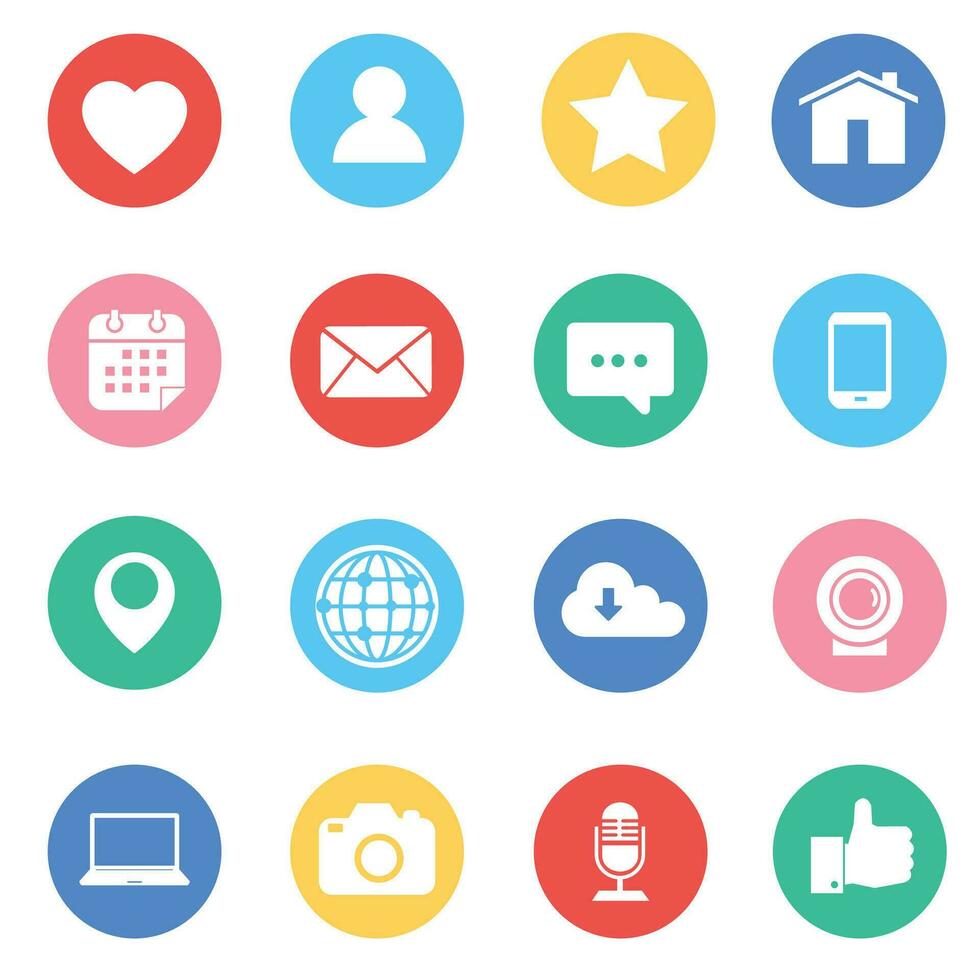 social media icon in flat design on white background.Vector illustration vector