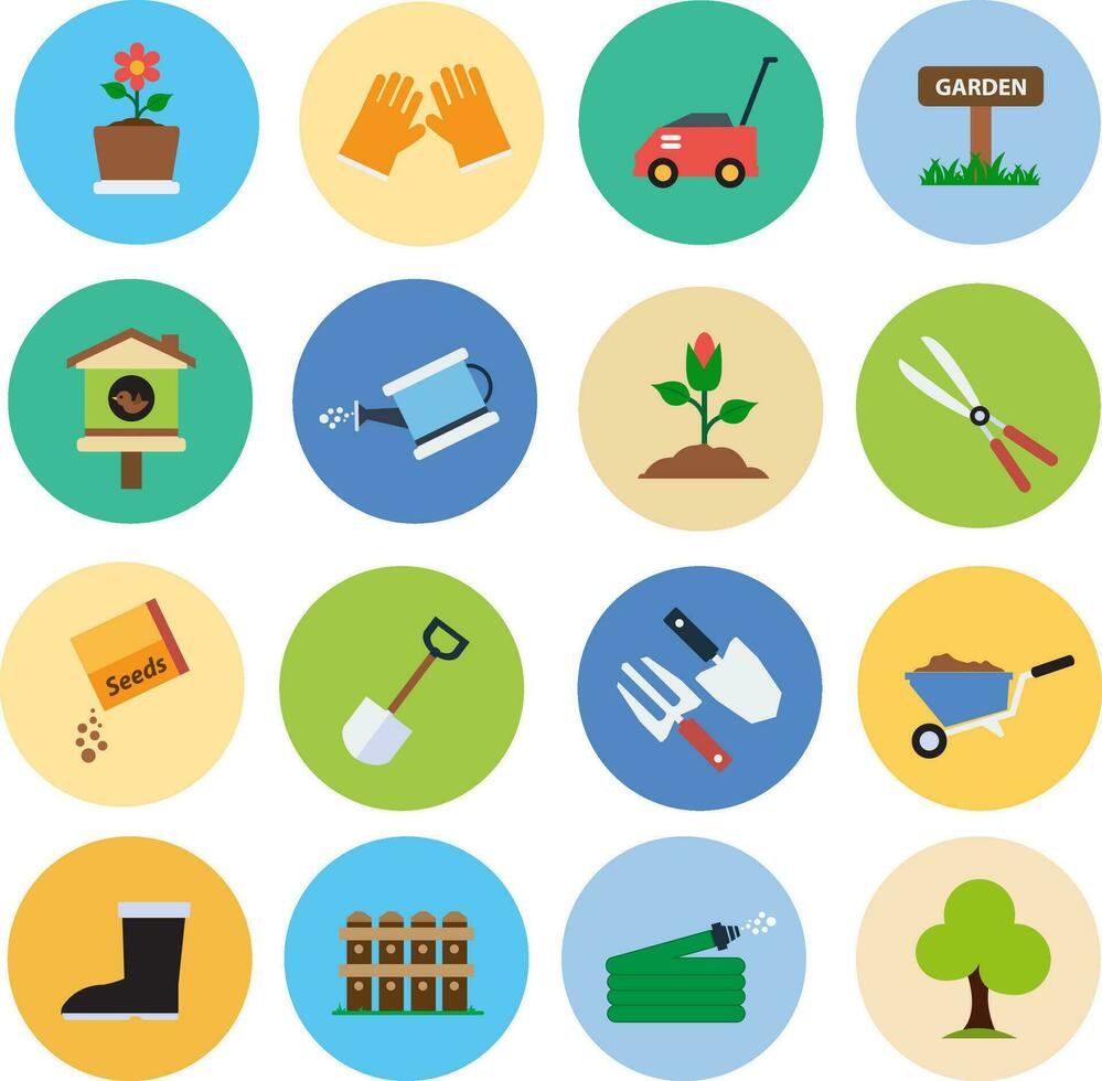 Garden flat icon vector