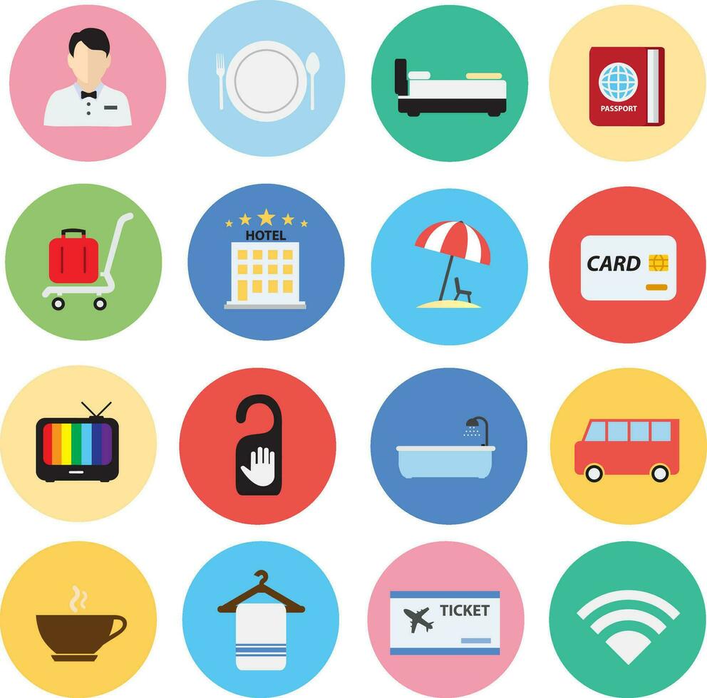 Travel and hotel flat icon vector