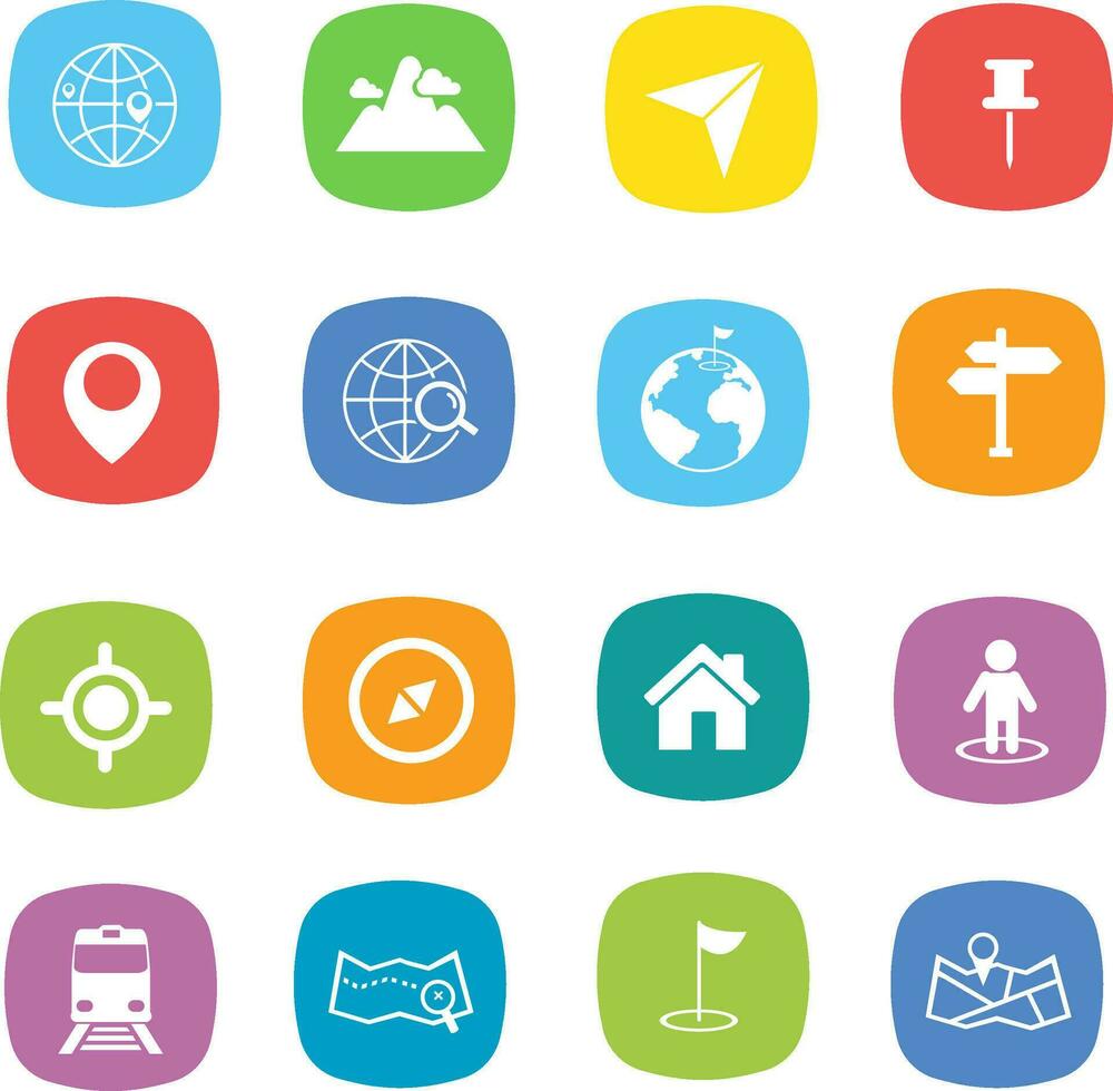 Map icon and Location icon vector