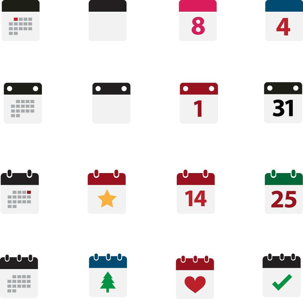Calendar icons set vector