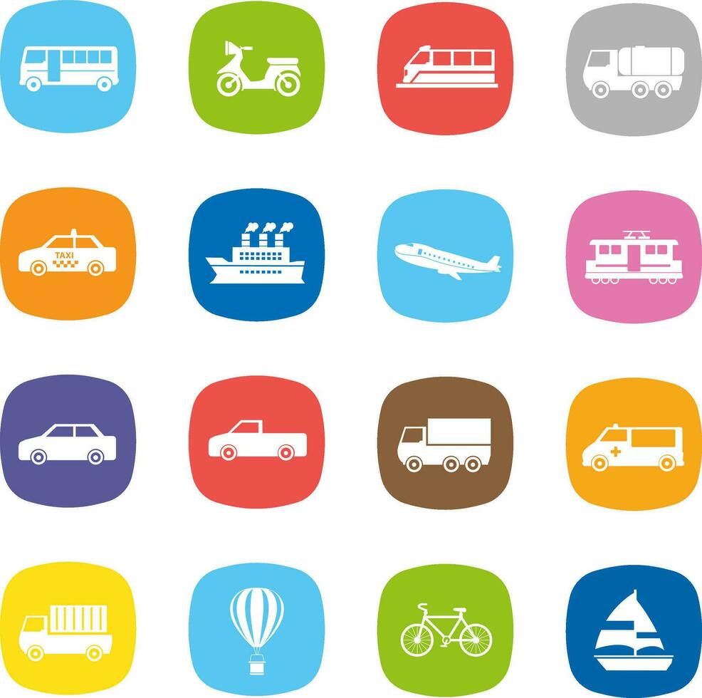 transportation icon set vector