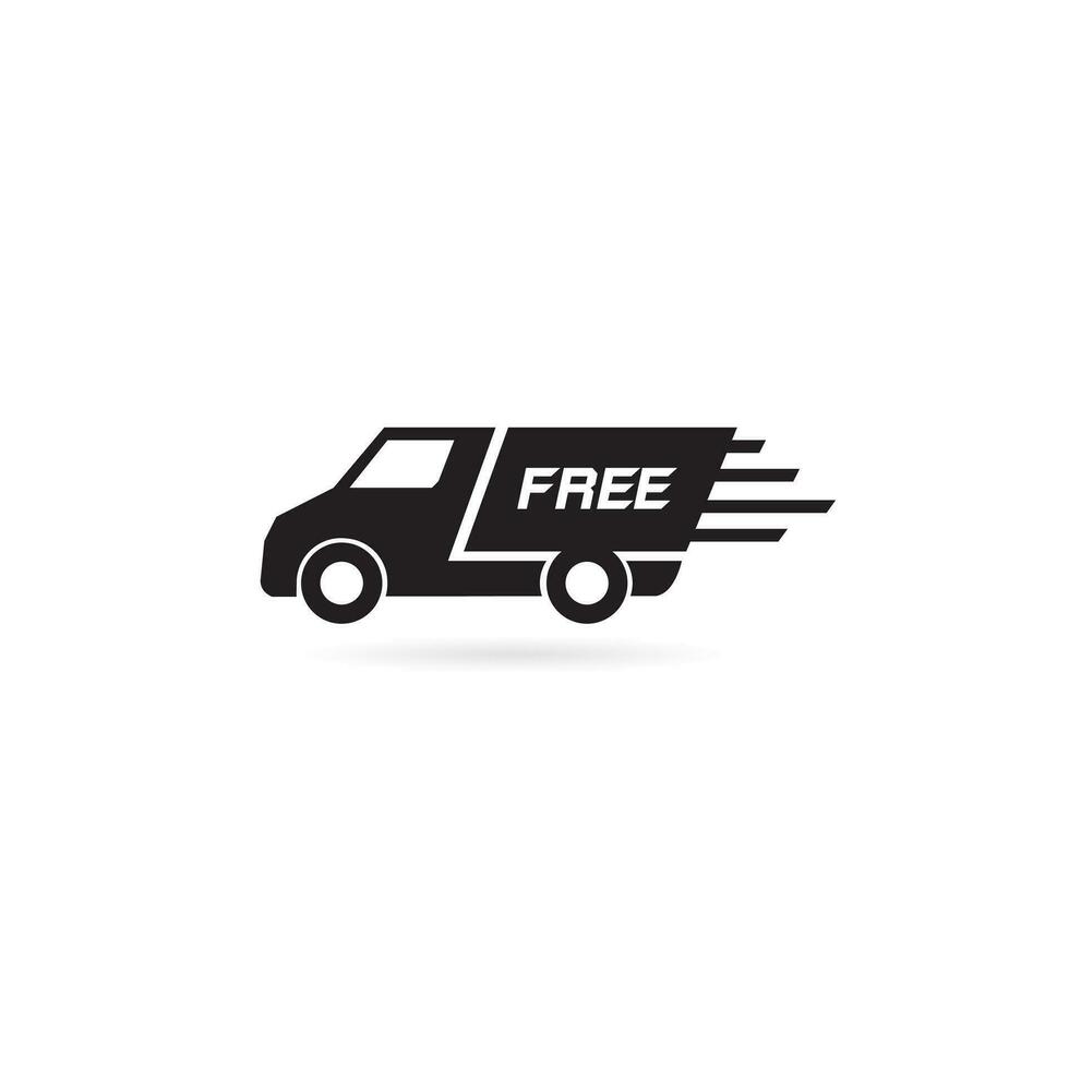 Fast shipping delivery truck icon on white background vector