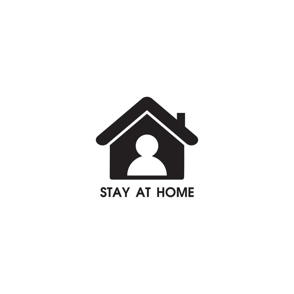 Stay at home sign. vector illustration on white background