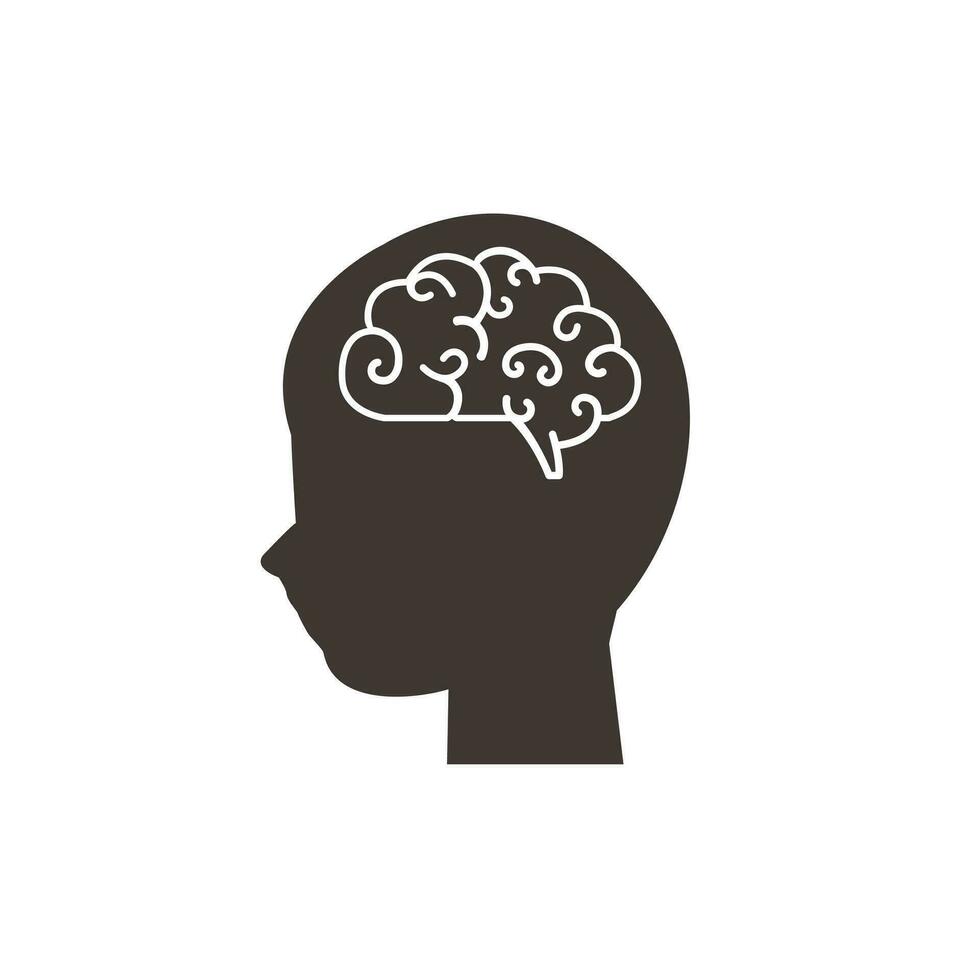 Human brain icon on white background,Human brain symbol vector illustration