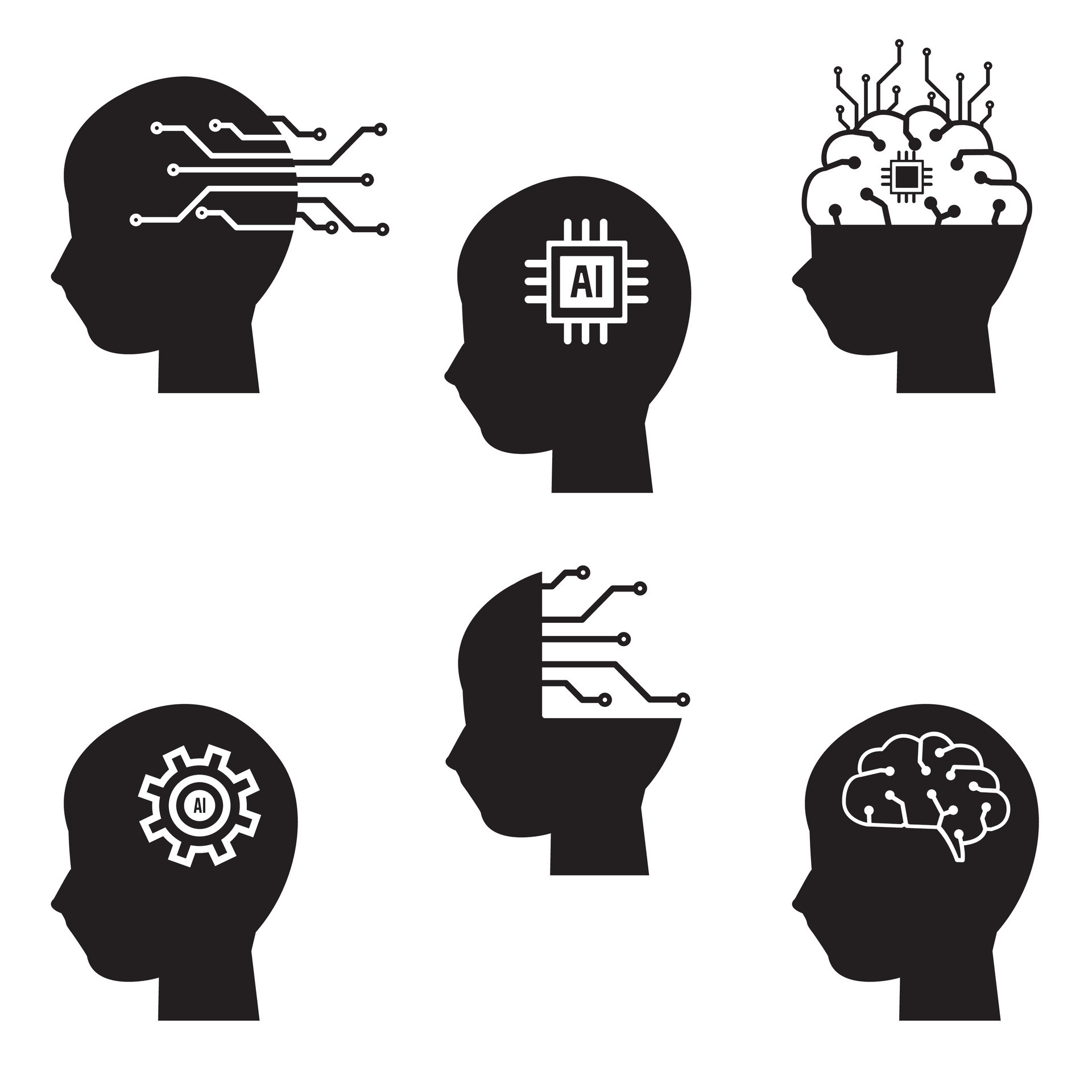 Artificial intelligence icons, vector illustration 25802282 Vector Art ...
