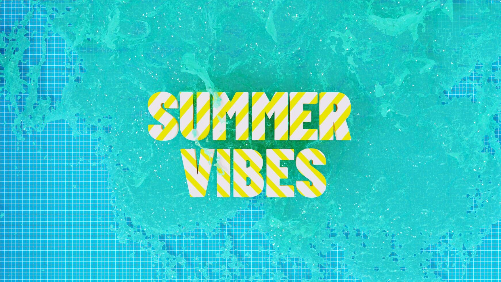 3d animation Text with Fluid Summer Vibes photo