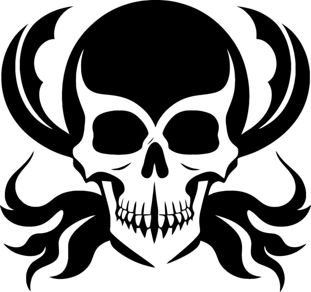 cráneo huesos esqueleto logo sencillo negro tatuaje pirata vector