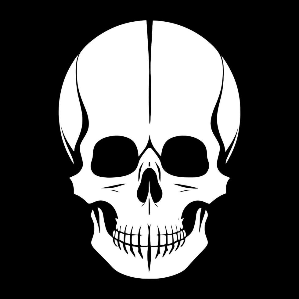 cráneo huesos esqueleto logo sencillo negro tatuaje pirata vector