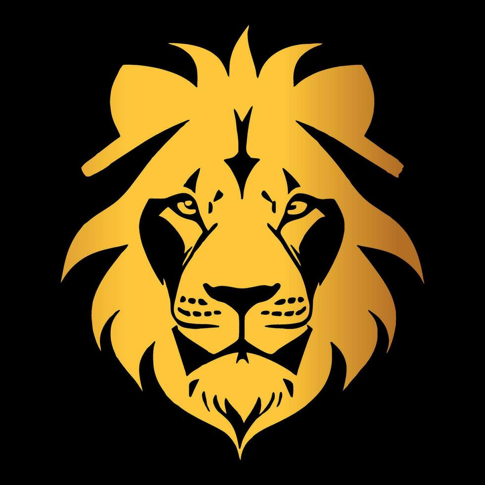 león logo vector sencillo negro