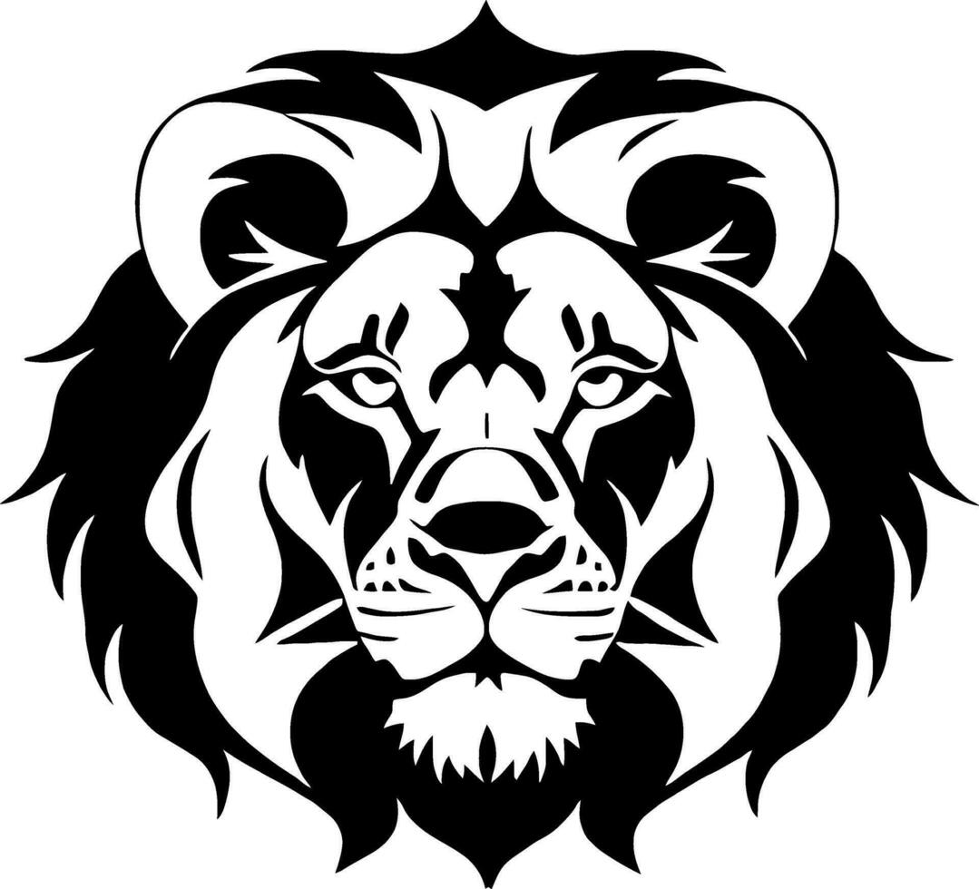 león logo vector sencillo negro