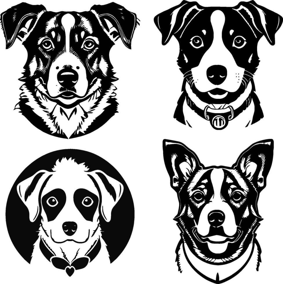 retratos de linda perros vector logo plantilla 2