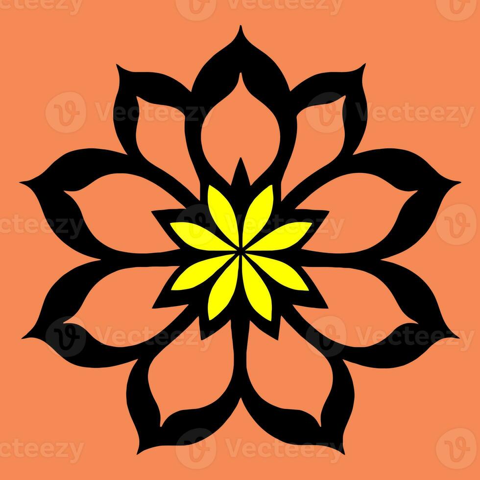 flor logo vector sencillo resumen plano mandala tatuaje planta color florecer florete floración plantilla foto