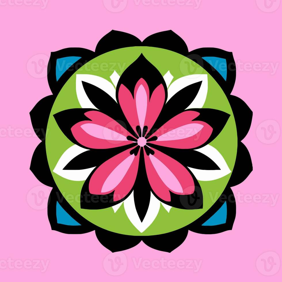 flower logo vector simple abstract flat mandala tattoo plant color blossom floret bloom stencil photo