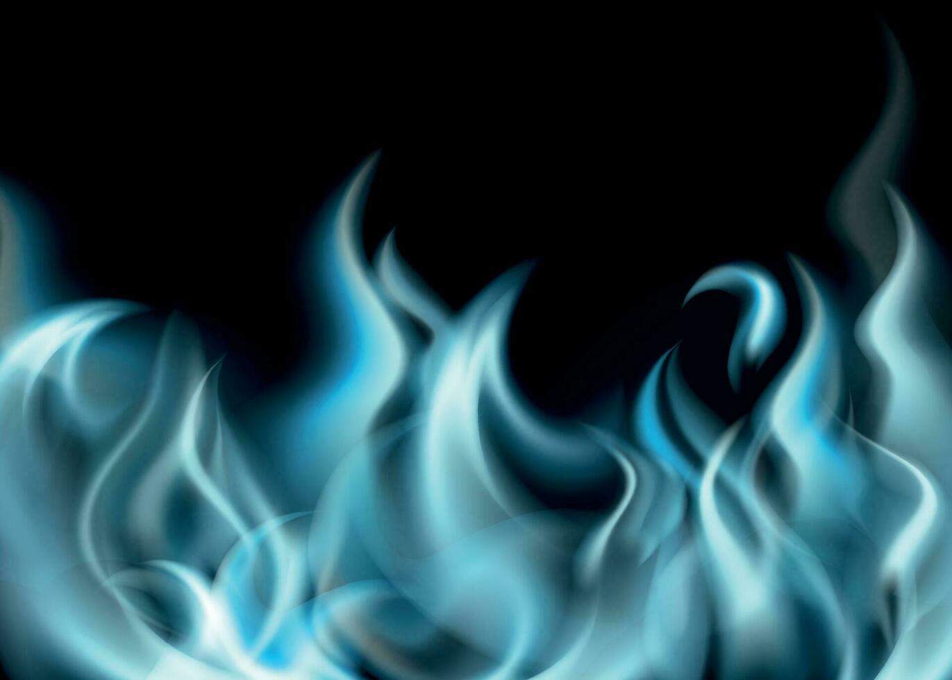 Realistic Blue Fire Concept vector