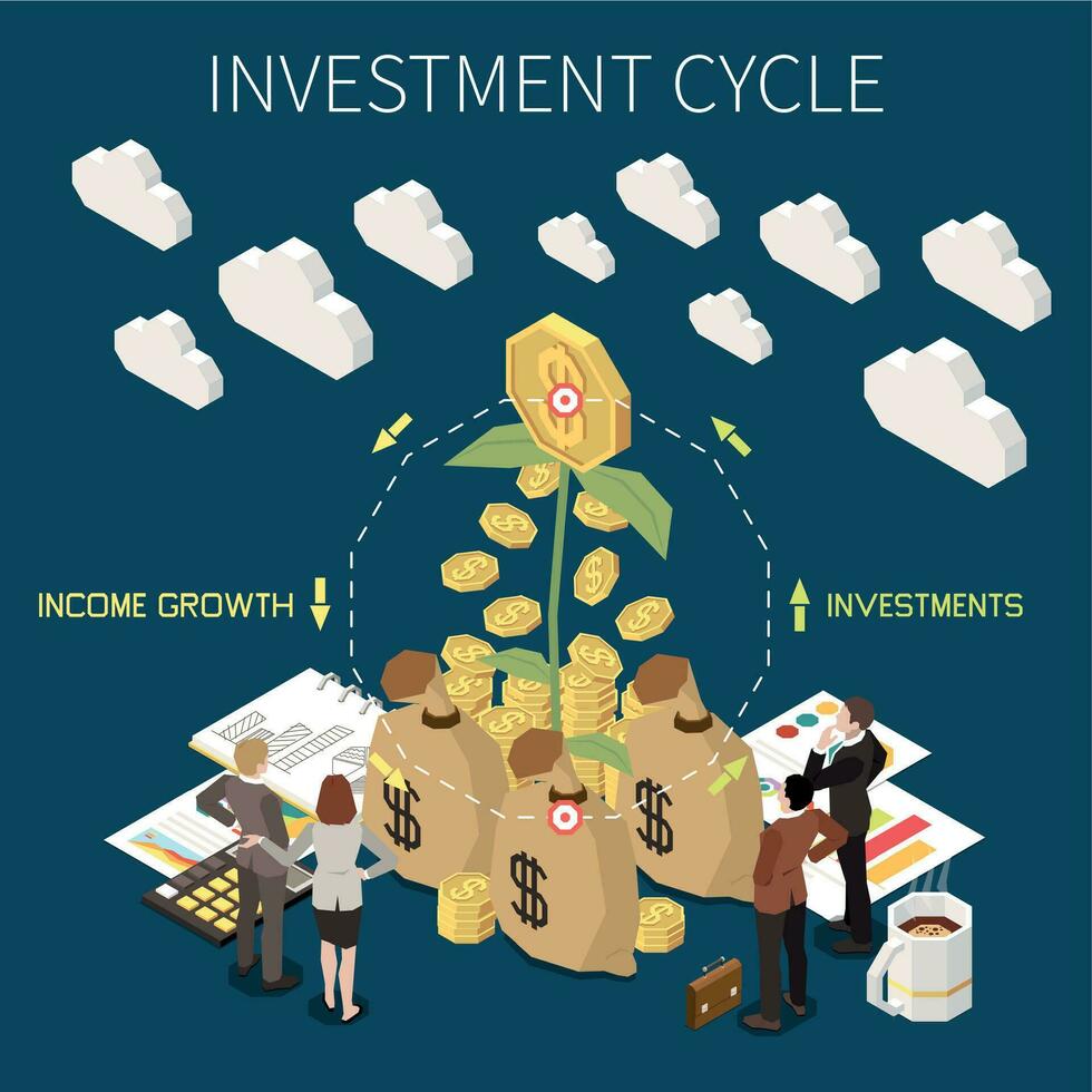 Crowdfunding Isometric Concept vector
