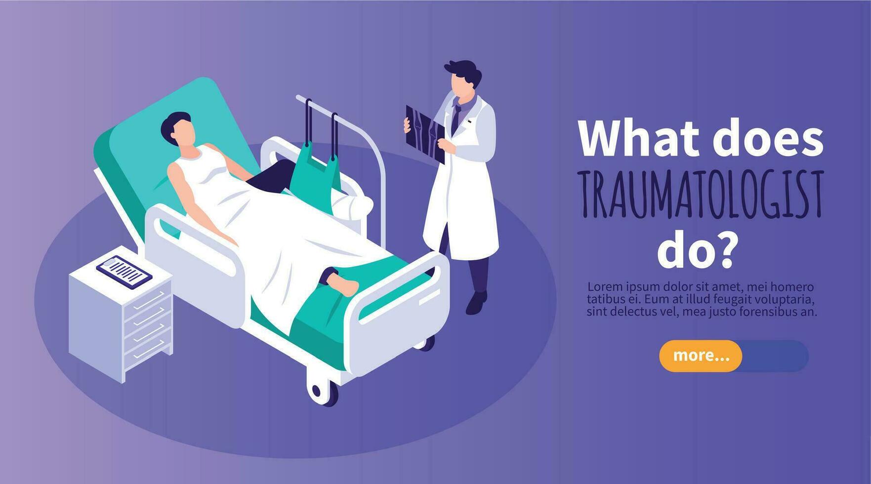Traumatologist Horizontal Banner vector