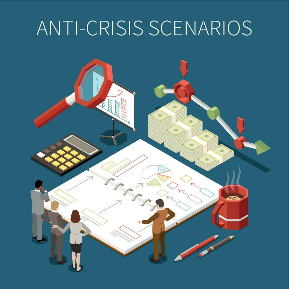 Crisis Management Isometric vector