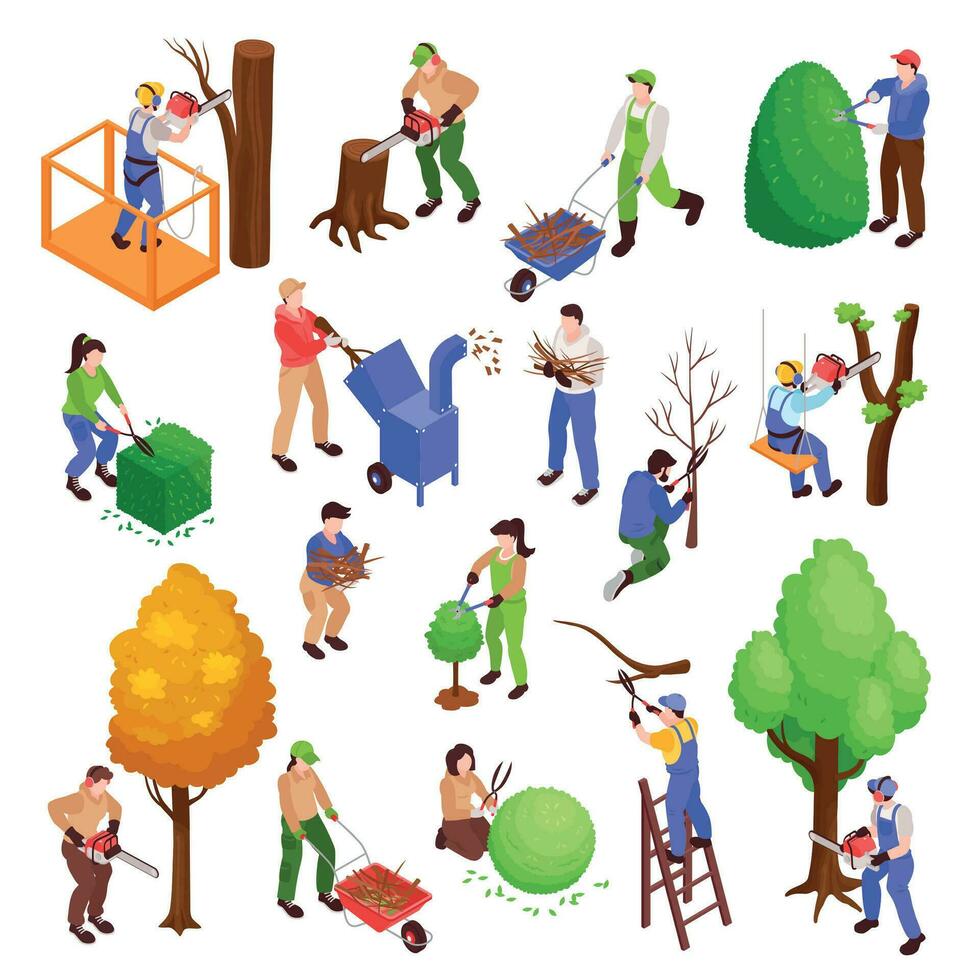 Garden Workers Set vector