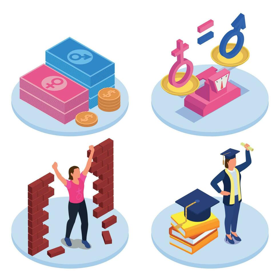 Isometric Gender Equality Design Concept 25802918 Vector Art at Vecteezy