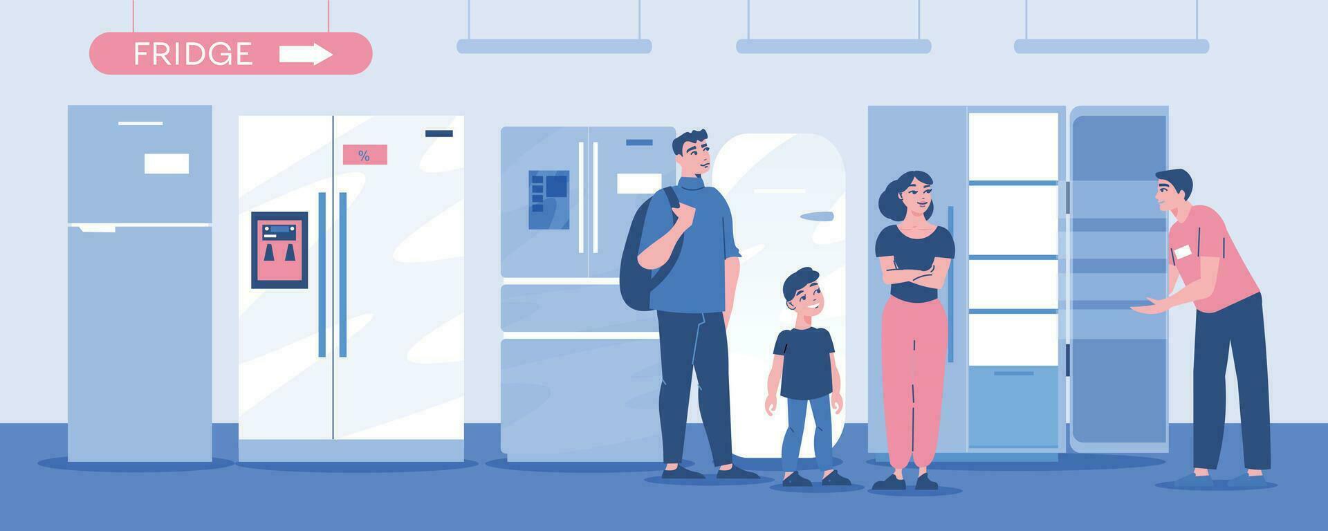 Fridge Store Horizontal Composition vector