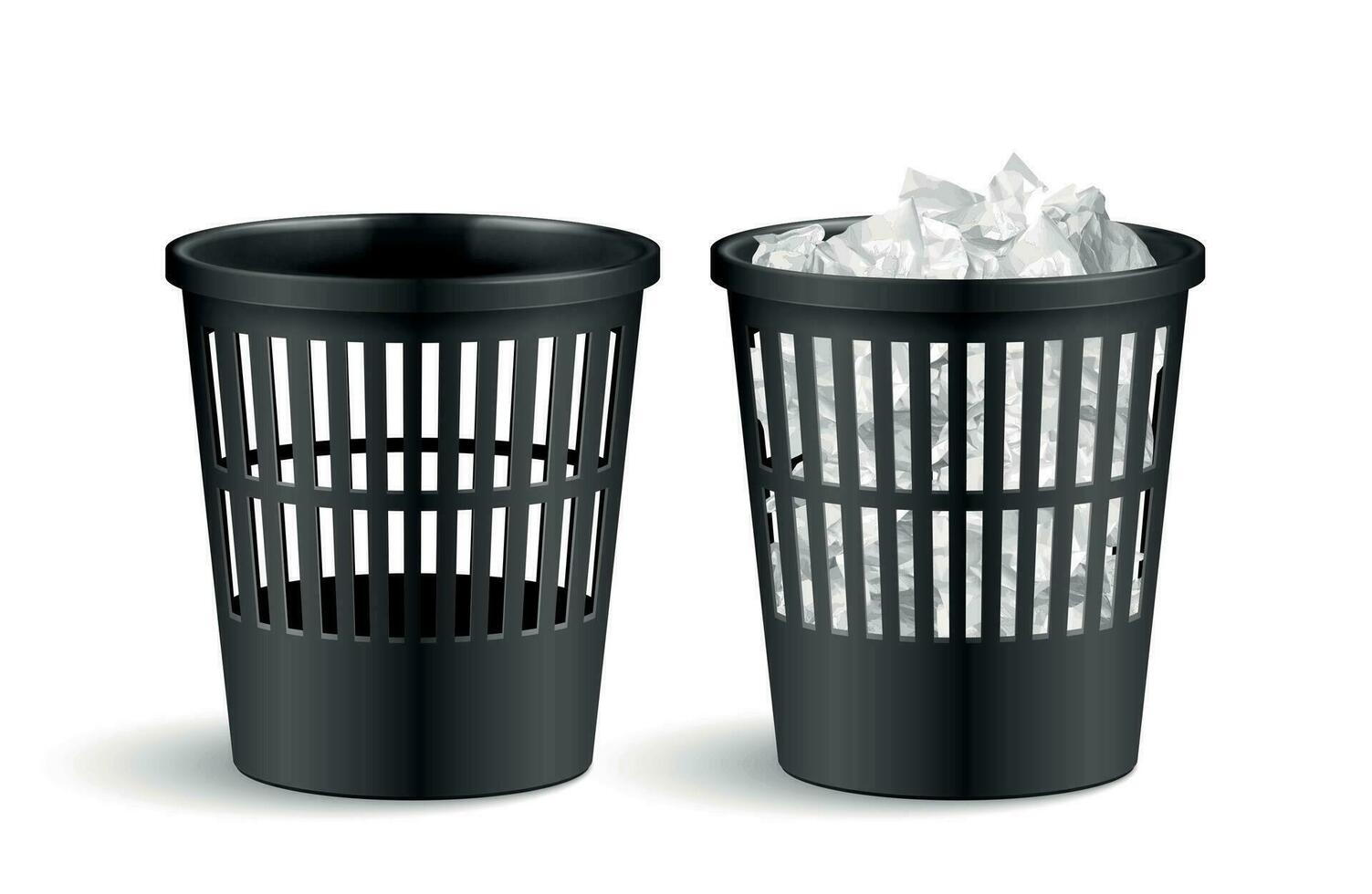 Office Trash Bins Set vector