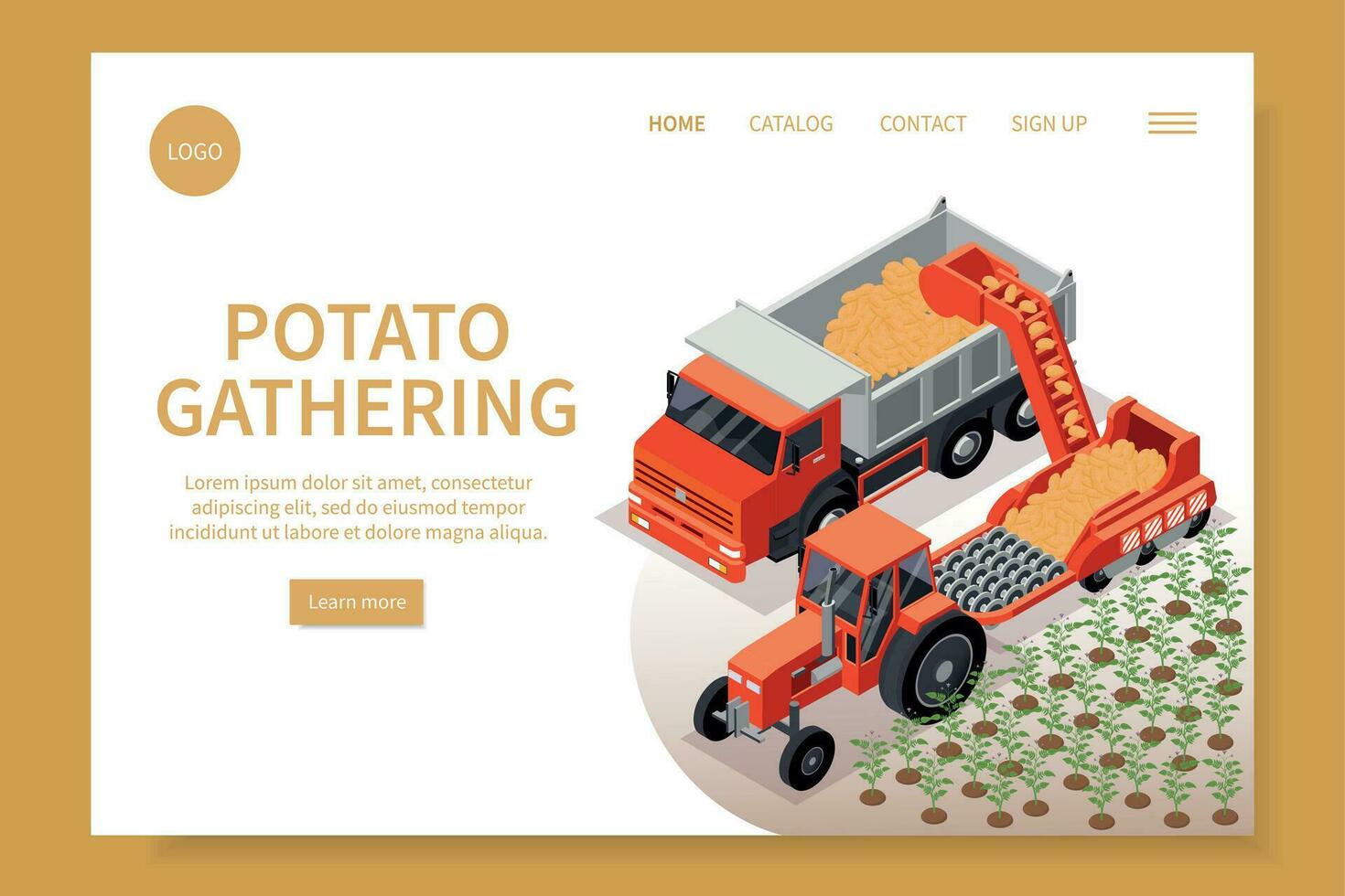 patata reunión isométrica sitio web vector