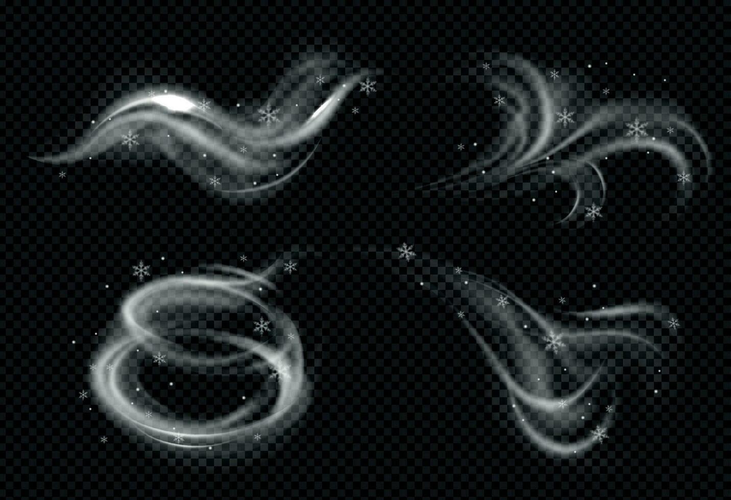 Winter Wind Swirls Set vector