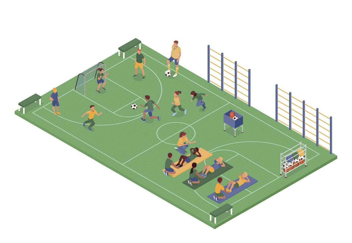 Physical Education Football Composition vector