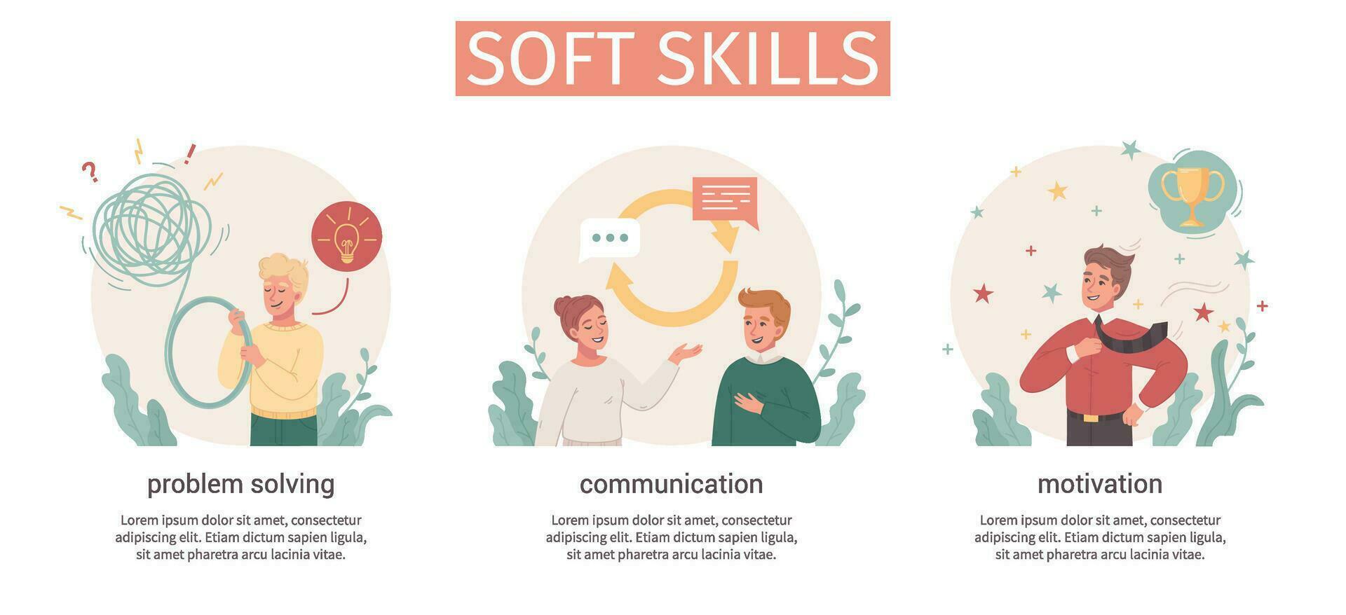 Soft Skills Flat Compositions vector