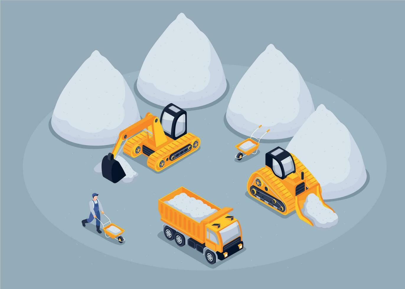 Salt Production Concept vector