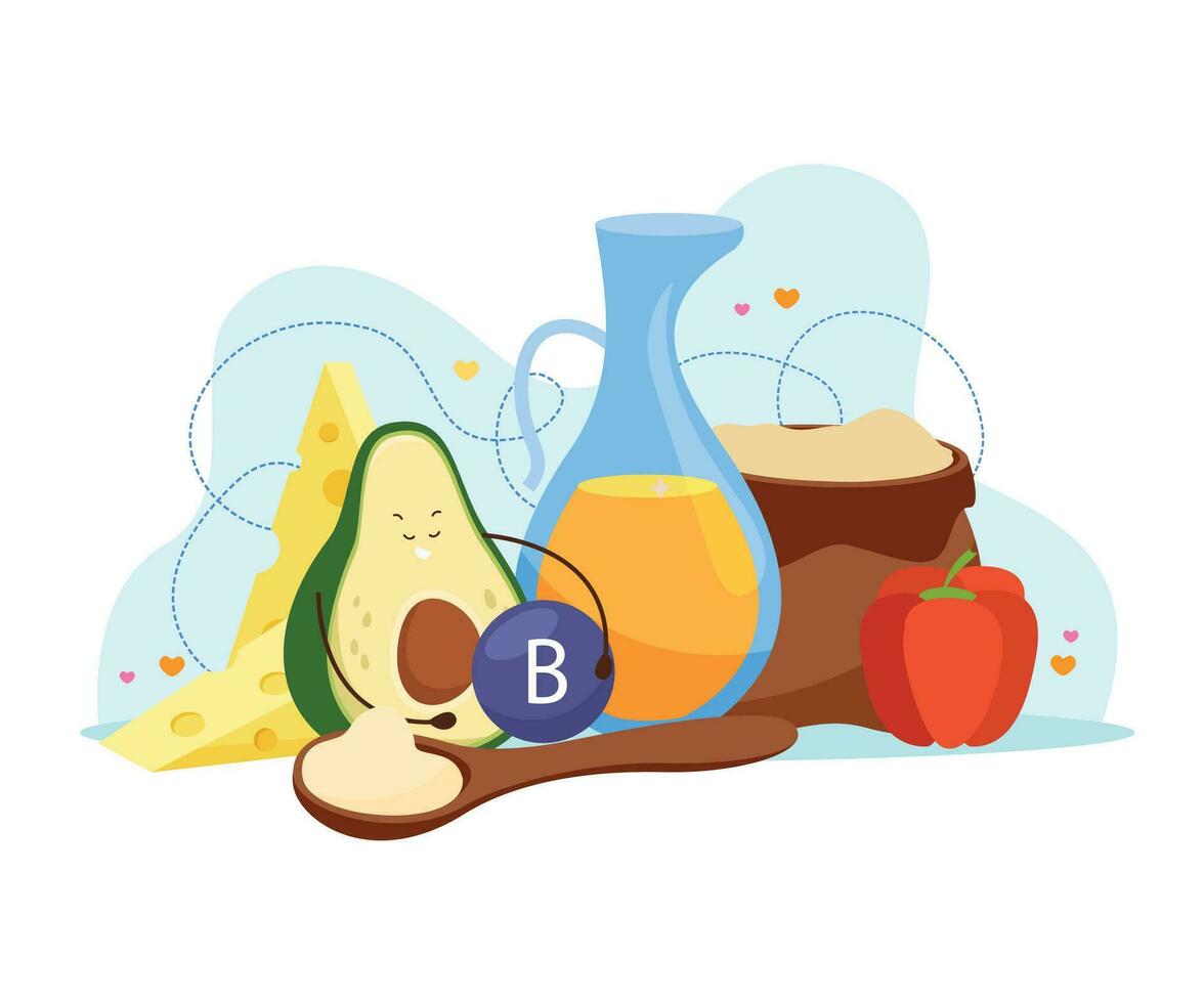 Cartoon Avocado Meal Composition vector