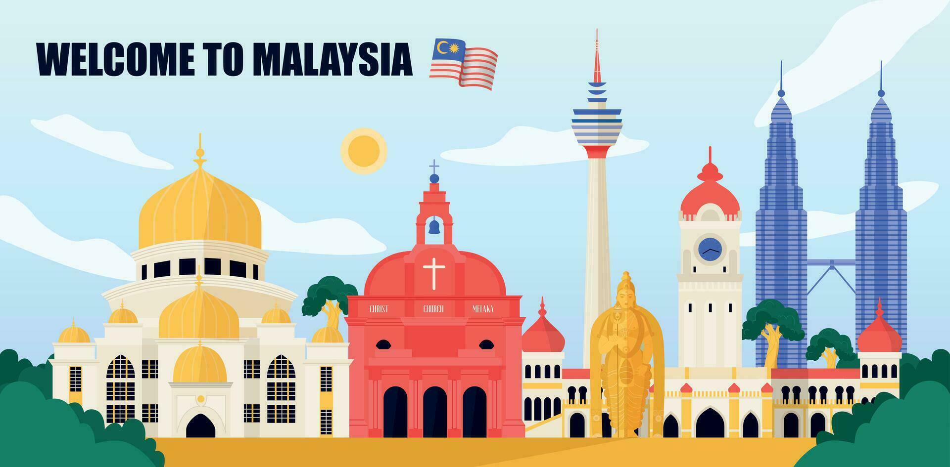 Malaysia Travel Poster vector