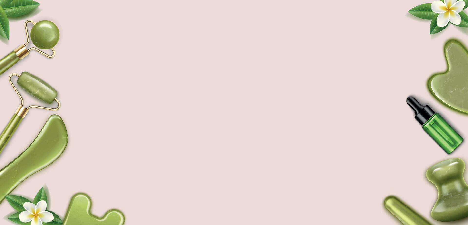 Gua Sha Massage Composition vector