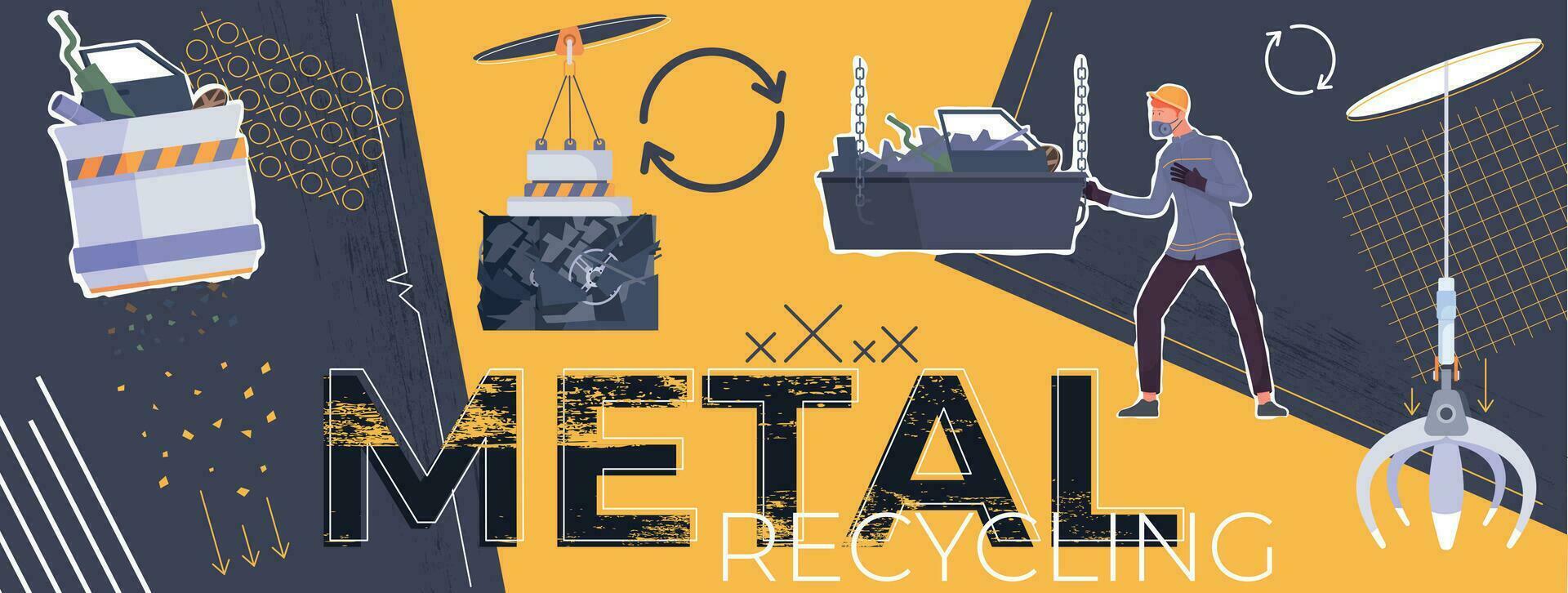 Metal Recycling Collage Composition vector