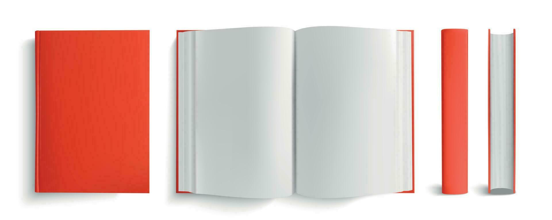 Realistic Empty Book Set vector