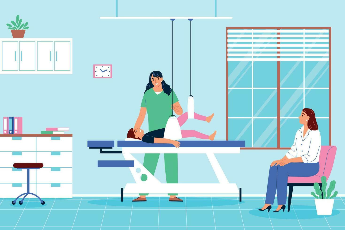 Physiotherapy Flat Concept vector
