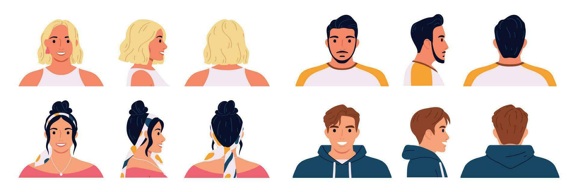 Hairstyle Flat Set vector
