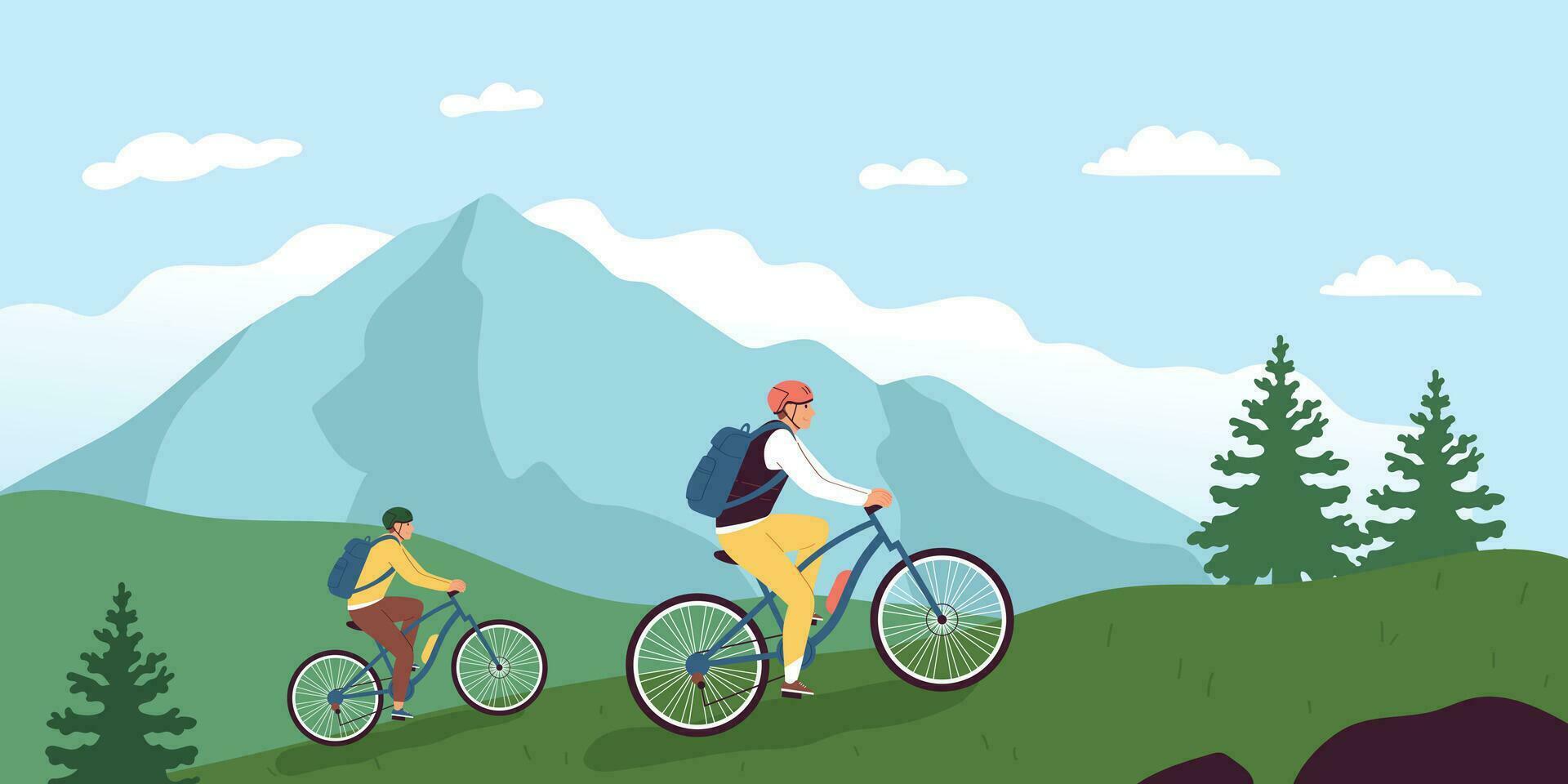 Bicycle Flat Concept vector