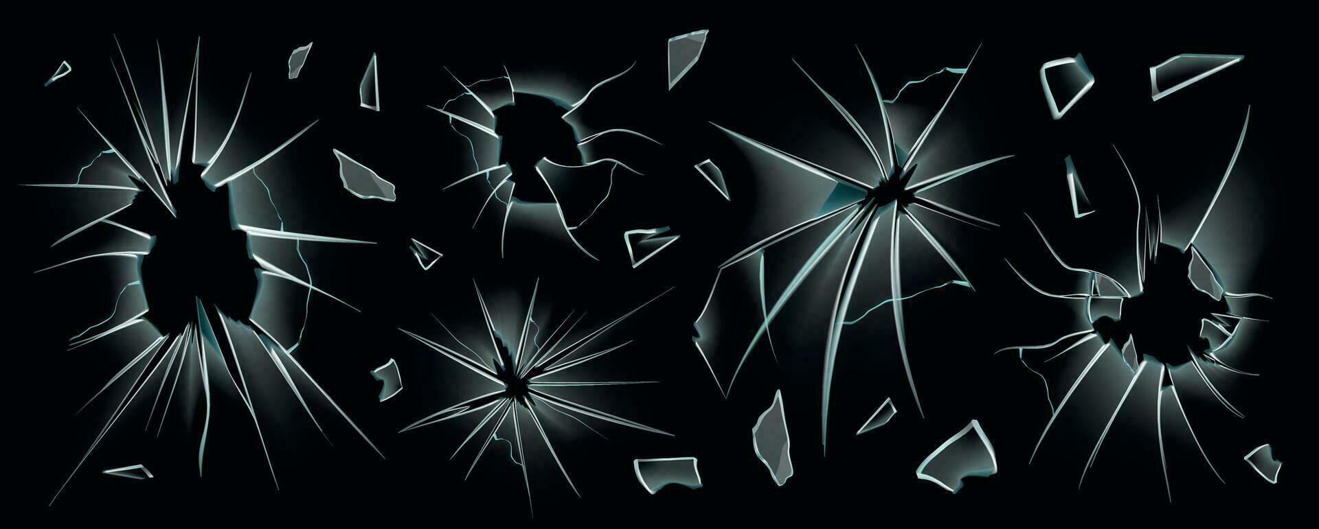 Glass Shards Holes Set vector