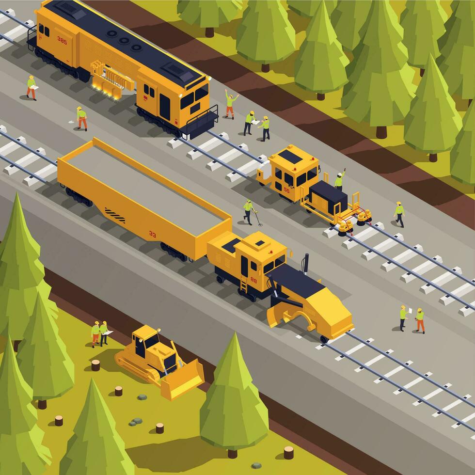 ferrocarril pista tendido ilustración vector