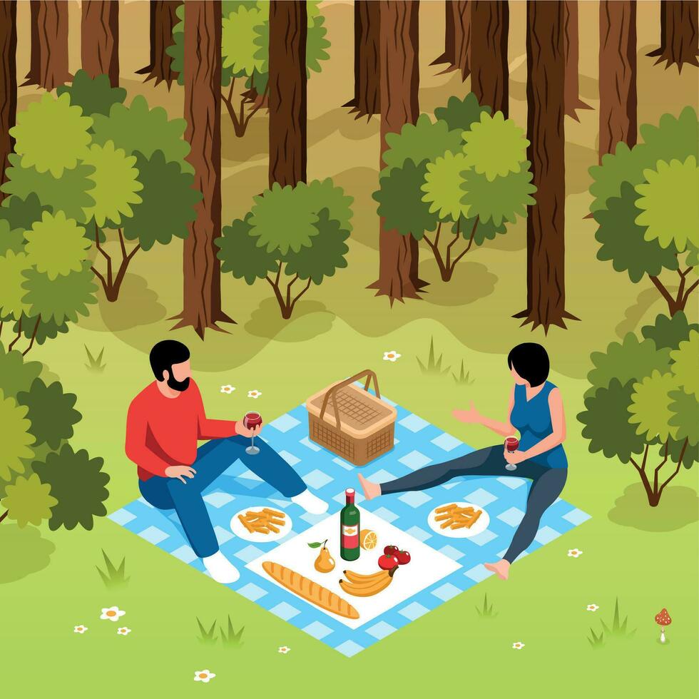 Isometric Barbecue Concept vector