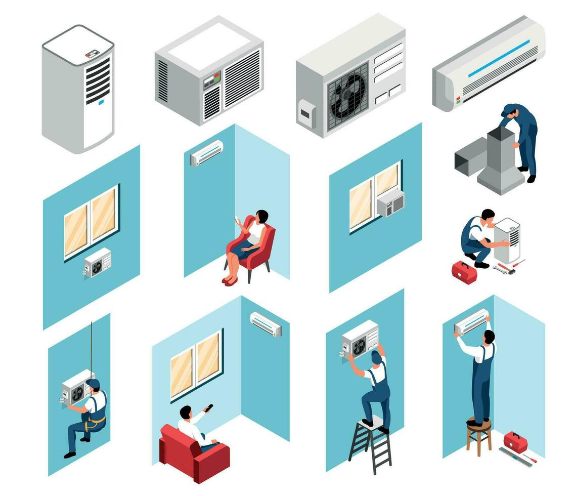 Air Conditioning Set vector